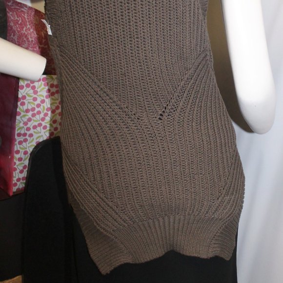 New Alexander Wang Long Zip Front  Cable Knit Chunky Sweater Vest Jacket - Picture 10 of 11